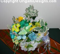 Spring Basket with money bouquet