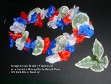 A patriotic money rosette lei