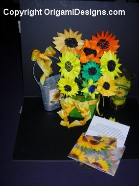Custom Sunflower Bouquet, card, vase & more