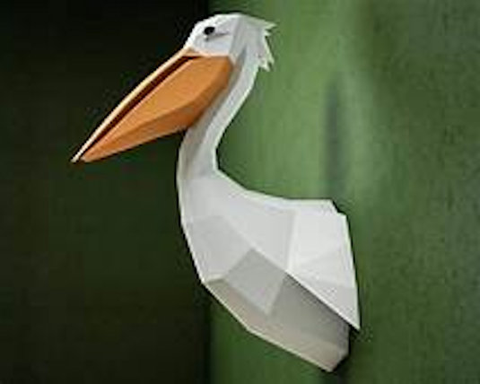 Wall art paper pelican